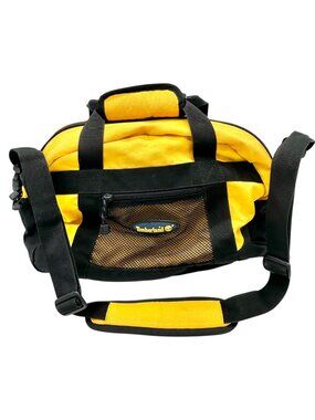 Timberland Duffle Bag Yellow and Black Mesh With Adjustable Shoulder Strap EUC